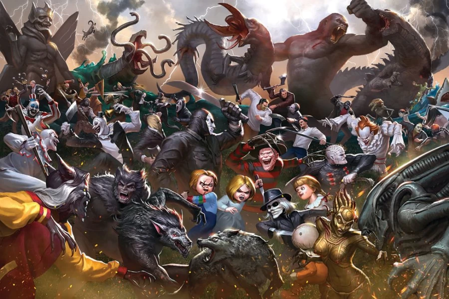 "Toynk Fright Fight Horror Movie Villain 1000-Piece Jigsaw Puzzle for Adults – Challenging Scary Villains Themed Puzzle"