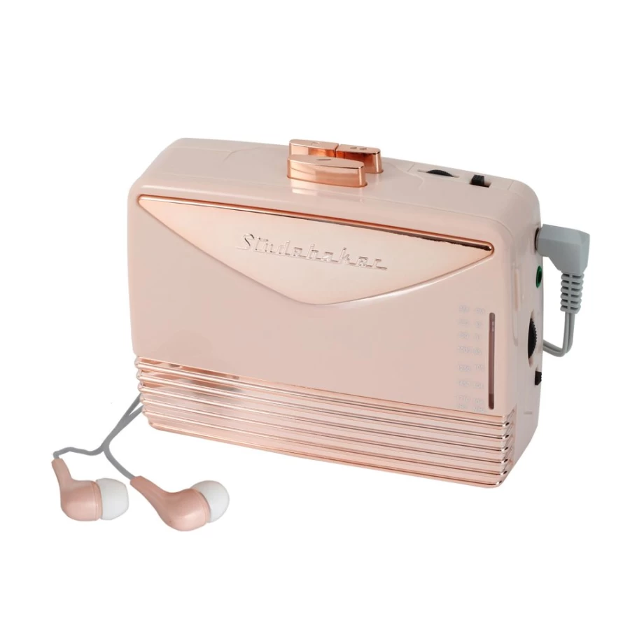 Studebaker Portable Cassette Player with AM/FM Radio - Vintage Walkman Style Personal Stereo for Music Lovers