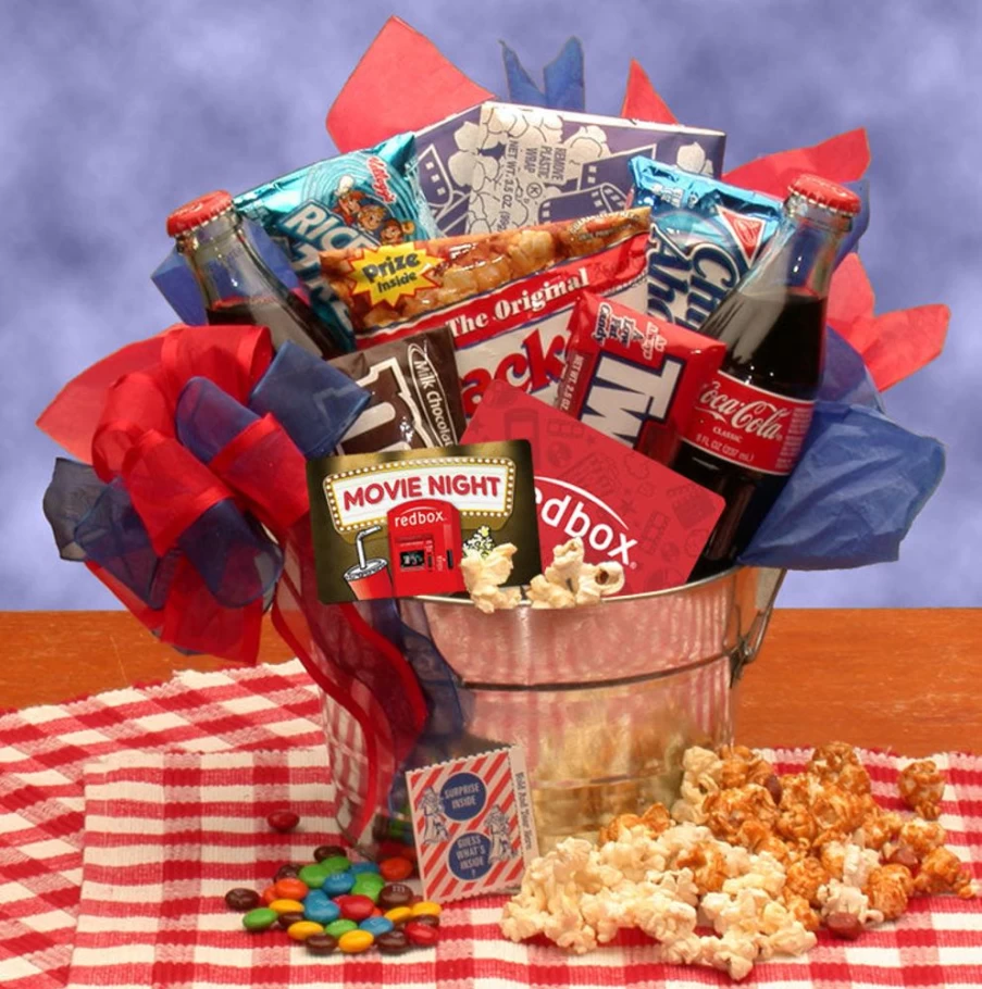 GBDS Blockbuster Night Movie Gift Pail - Premium Popcorn Bucket with Snacks for Film Lovers