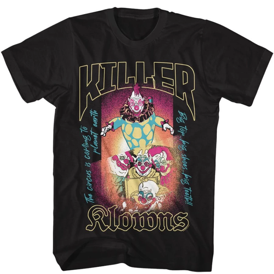 "MeTV Custom Brands Killer Klowns From Outer Space Unisex T-Shirt - Big Tops, Big Shoes, Big Teeth Design"