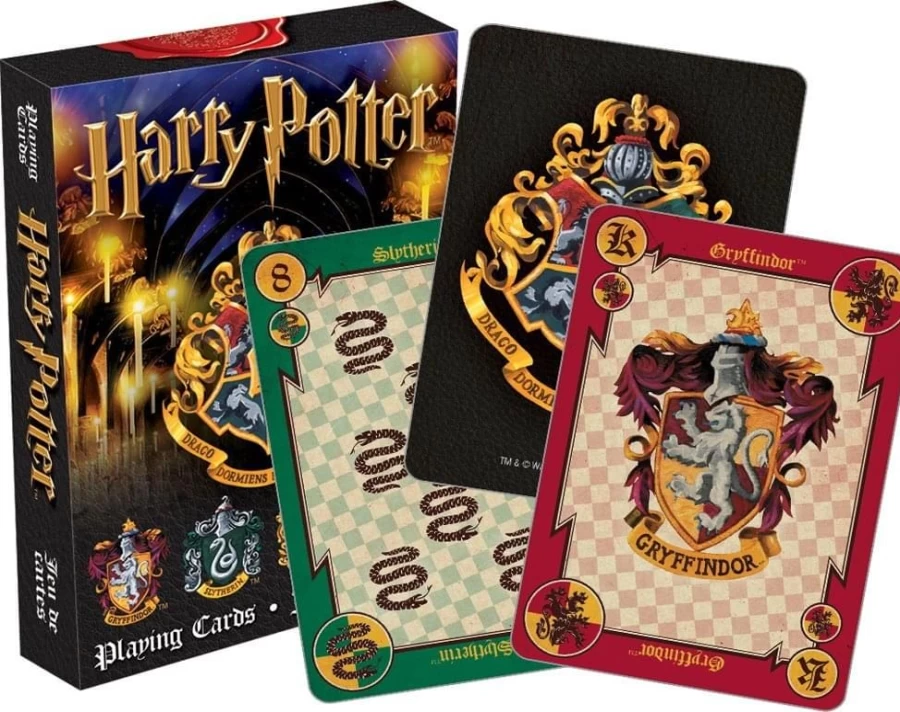 Harry Potter Crests Collectible Playing Cards by Toynk - Official Hogwarts House Themed Deck