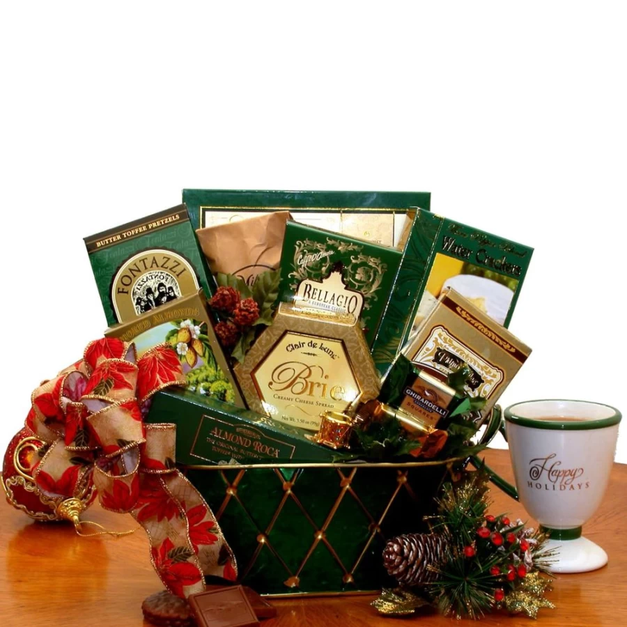 GBDS Christmas Holiday Gift Basket - Festive Trimmings & Decorations for Seasonal Celebrations