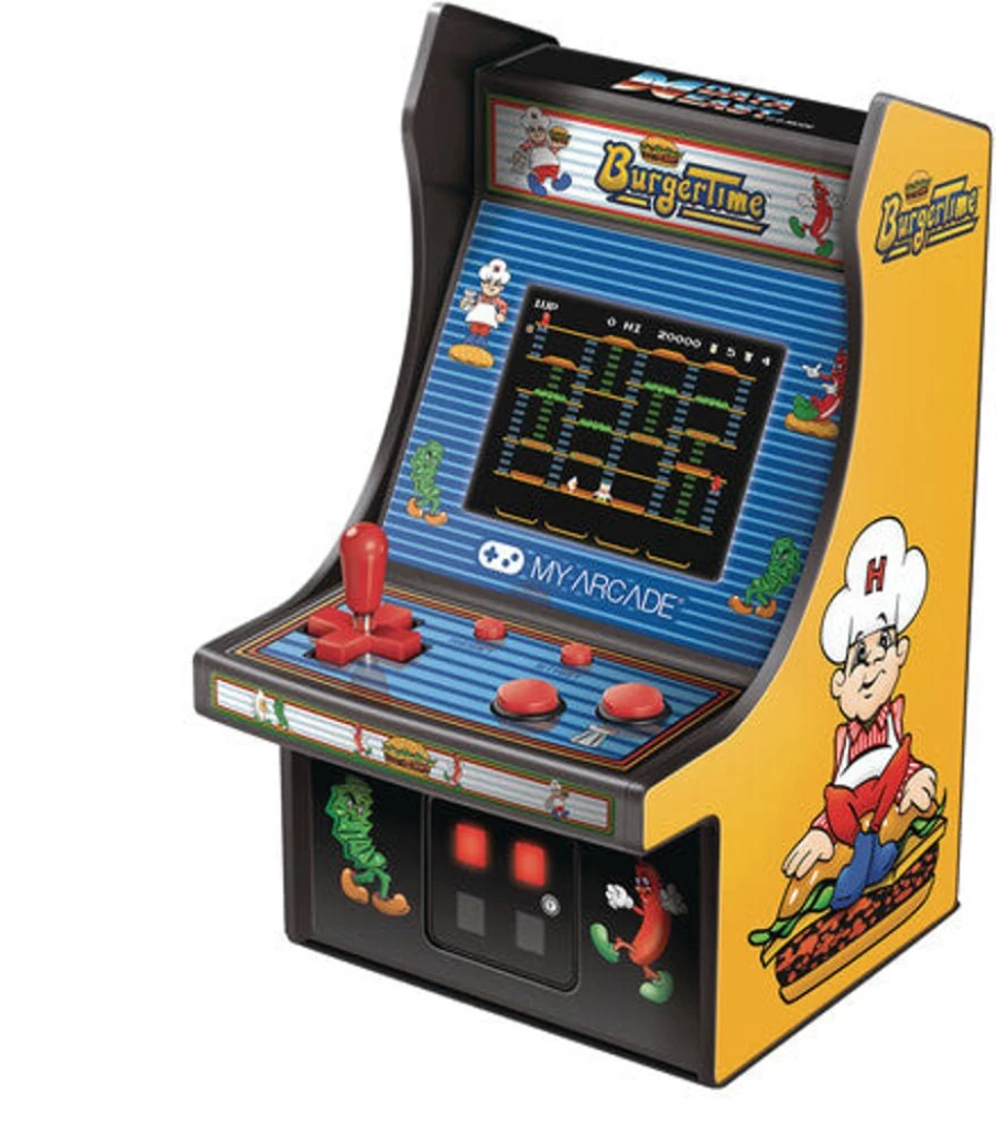 MeTV Entertainment Burger Time Micro Player Retro Arcade Machine - 6 Inch Portable My Arcade Gaming System