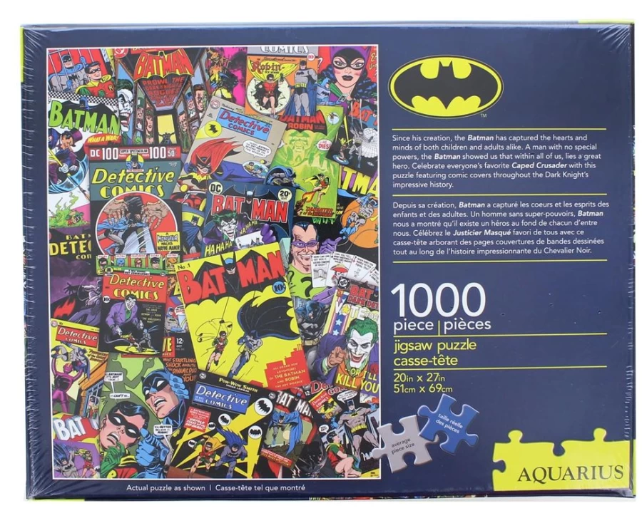 Toynk DC Comics Batman 1000-Piece Jigsaw Puzzle - Collage Art Puzzle for Adults & Collectors