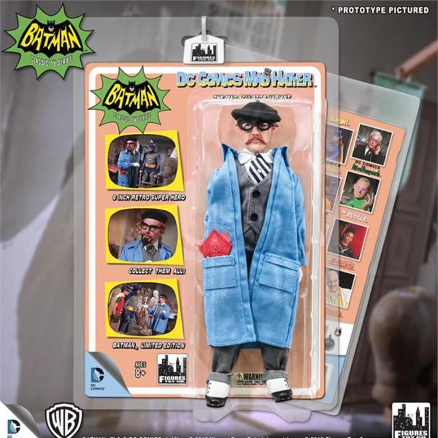 MeTV Figures Batman 1966 TV Series Retro 8-Inch Action Figure - Mad Hatter Villain Variant Collectible