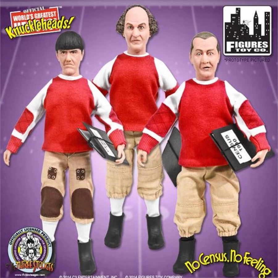 MeTV Figures The Three Stooges 8-Inch Deluxe Collectible Figurine Set (3-Pack) - No Census, No Feeling